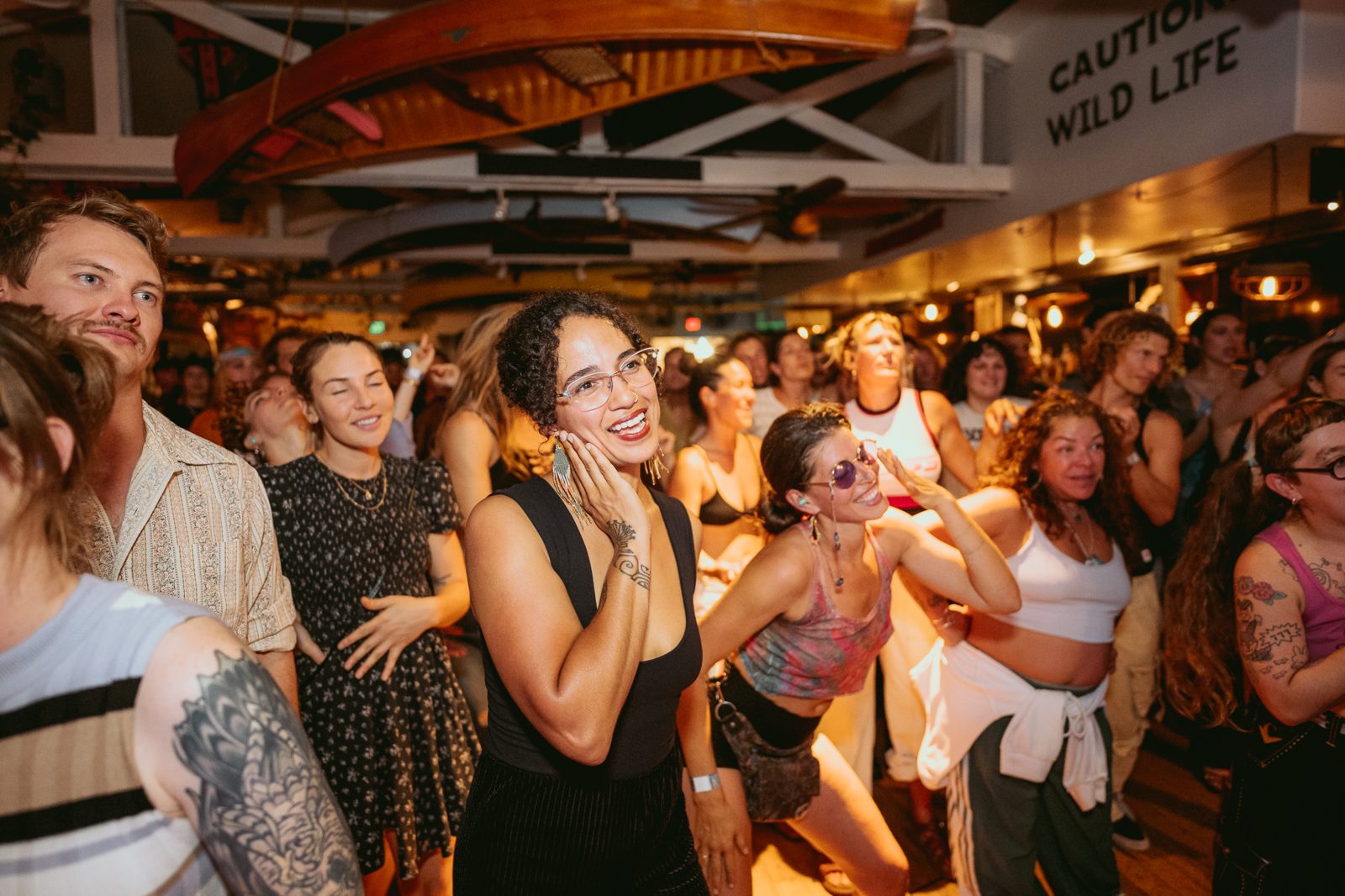 Faces in the crowd mid-song